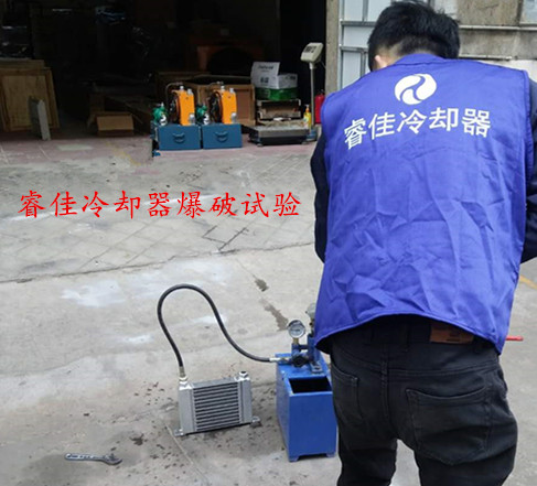 睿佳冷卻器：爆破試驗(yàn)（液壓<font color='red'>風(fēng)冷卻器AH0608</font>）